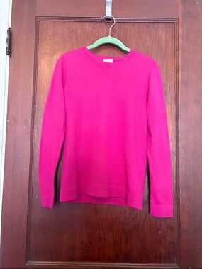 J. Crew Bright Fuchsia Crewneck Sweater